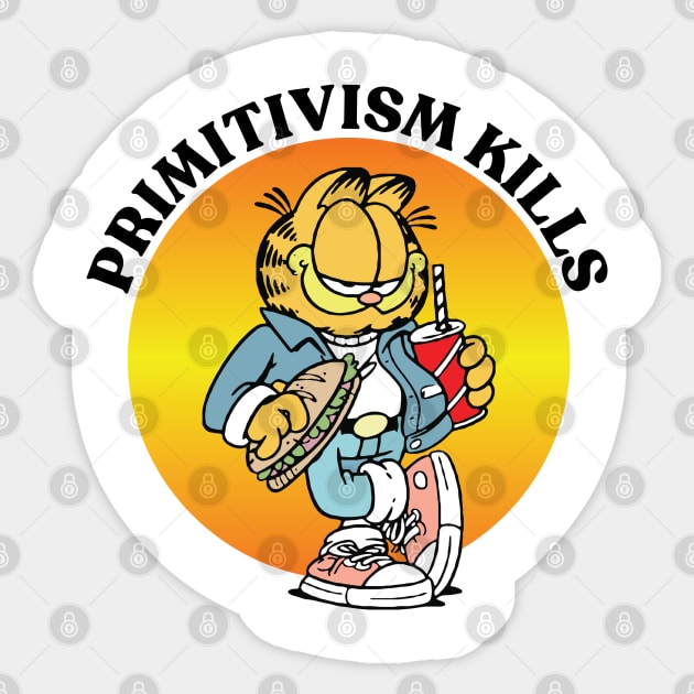 PRIMITIVISM KILLS Sticker by Greater Maddocks Studio